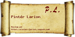 Pintér Larion névjegykártya